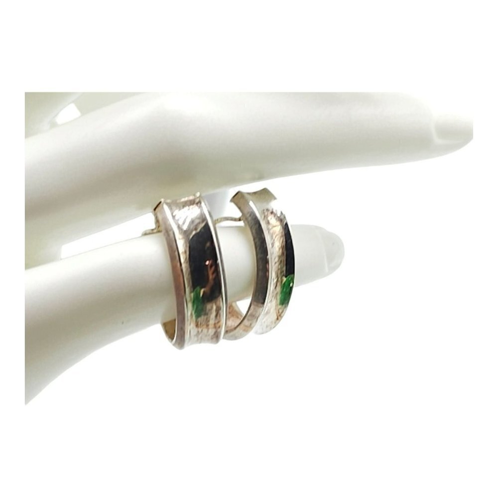 JCM 925 Sterling Silver Inside Out Half Hoop Earrings Vintage